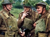 Ian Lavender, Clive Dunn and John Laurie of Dad's Army