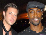 Duncan James and Simon Webbe at the opening night of 'The Pretender Agenda' in wich Lee Ryan is appearing