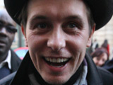 Mark Owen along with the rest of Take That at the studios of Radio 1