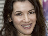 Nigella Lawson signing her book 'Nigella Christmas'