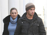 Kelly Brook and Danny Cipriani leaving their London home