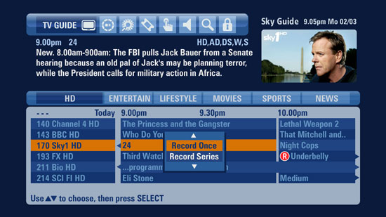 New Sky+ HD Guide
