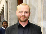 Simon Pegg outside BBC Radio One after appearing on the Edith Bowman show, London