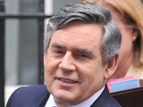 Gordon Brown leaving 10 Downing Street for Prime Minister's Questions