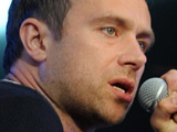 Damon Albarn and Alex James on stage during the first night of Blur's Hyde Park gigs.