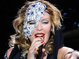Kylie Minogue performing on stage in Madrid, Spain