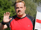 Eddie Izzard continues on his marathon a day challenge, Leeds