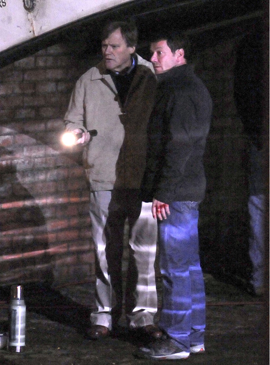 David Neilson and Gray O'Brien on location