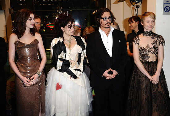 Anne Hathaway, Helena Bonham Carter, Johnny Depp and Mia Wasikowska.