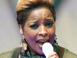 Mary J Blige performs at a free outdoor concert in Times Square