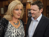 Liz and Owen hit it off in the Rovers.
