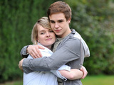 Newt hugs Shelley