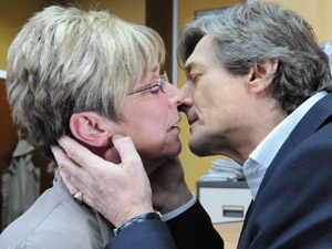 Lewis kisses Deirdre