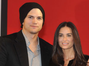 Ashton Kutcher and Demi Moore attend a charity gala interview in Austria