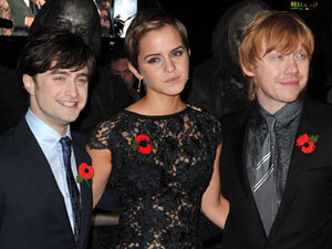 Daniel Radcliffe, Emma Watson and Rupert Grint at the Deathly Hallows premiere