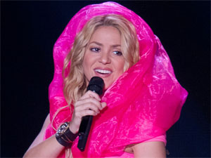 Shakira performing live in Lisbon, Portugal