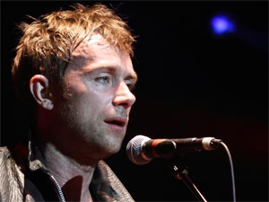Damon Albarn of The Gorrilaz performing live with the band in Australia