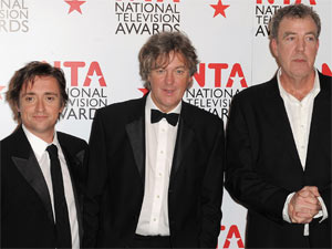 Top Gear presenters Richard Hammond, James May and Jeremy Clarkson at the 2011 National Television Awards