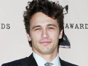 James Franco with the Independent Spirit Award he picked up for 'Best Male Lead' at Saturday's ceremony in Los Angeles