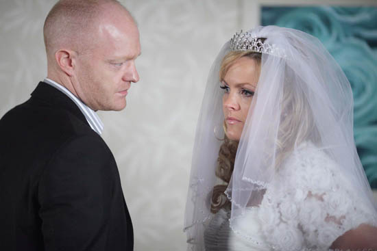 EastEnders - Tanya Branning (Jo Joyner) in her wedding dress with Max Branning (Jake Wood)