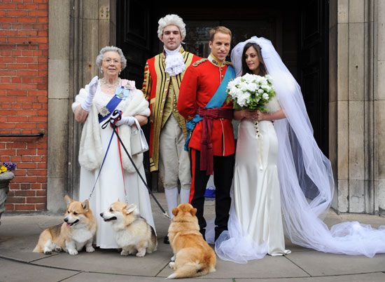 royal wedding attire. Royal wedding impersonators