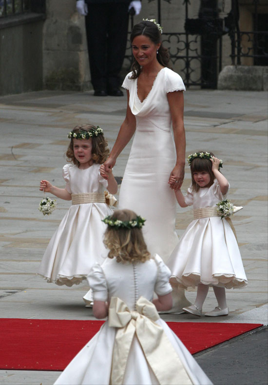 Kate's sister and maid of honour Pippa Middleton looked stunning as she