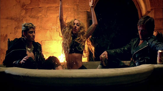 lady gaga judas video stills. A still from Lady GaGa: