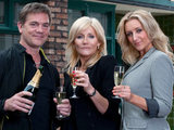 Stella, Karl and Eva outside the Rovers in Coronation Street