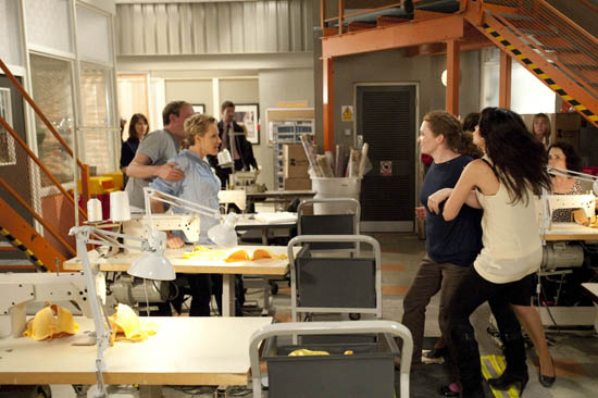 Fiz Stape (Jennie McAlpine) and Sally Webster (Sally Dynevor) clash at the factory