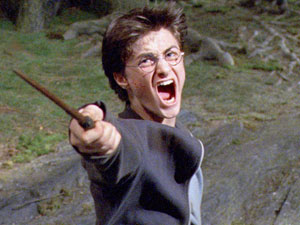 Harry gets ready for some wand action.