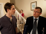 James is nervous when Stevs calls round