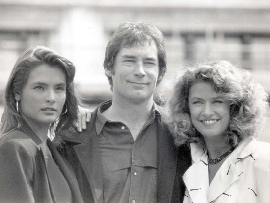 Talissa Soto, Timothy Dalton and Caroline Bliss