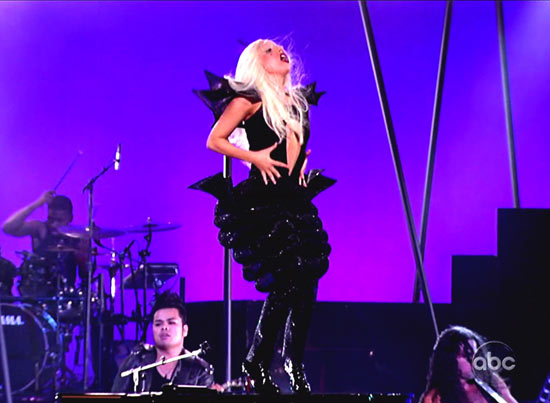 Lady GaGa performing on 'Jimmy Kimmel Live'