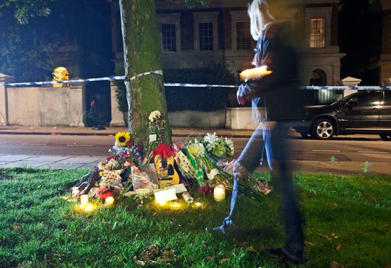 Candles at the memorial