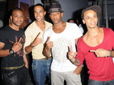 JLS visit The Collection restaurant to celebrate their single going to number one in the UK charts.