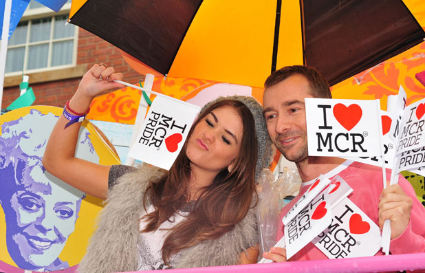 Brooke Vincent and Charlie Condou enjoy Manchester Pride 2011.