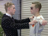 Jedward during bedsheet task