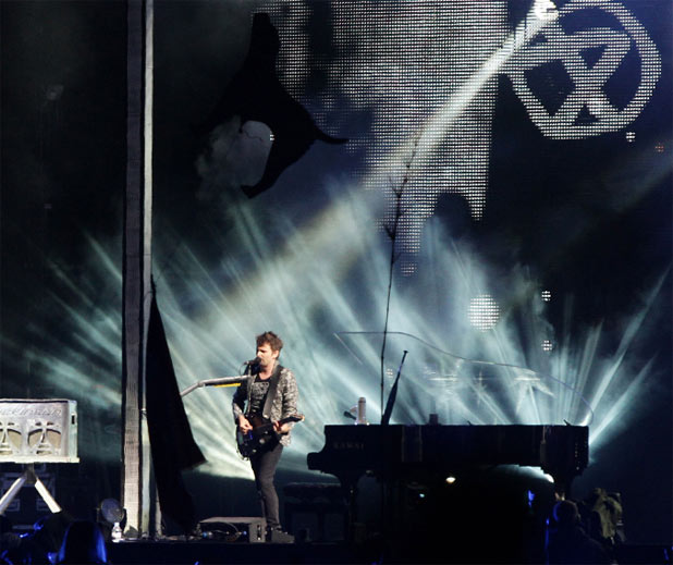 Matt Bellamy of Muse performing on the Main Stage at the Reading Festival