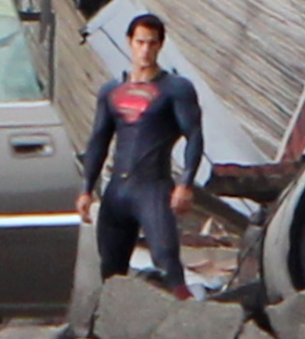 A blurry Henry Cavill as the Man Of Steel himself