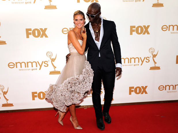 Heidi Klum, left, and Seal on the red carpet at the 63rd Primetime Emmy Awards