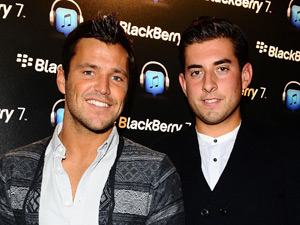 Mark Wright and James Argent arrive at the launch of the Blackberry 7 Smartphone collection at Sketch club in London.