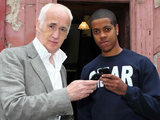 Chipmunk and Terry Deary promoting 'Ketai'