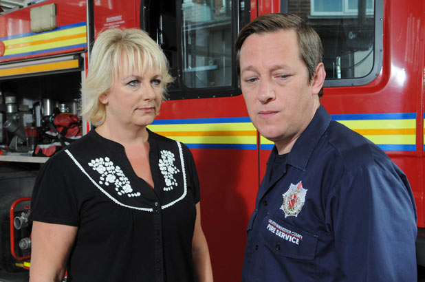 Eileen marches down to the fire station to confront Paul