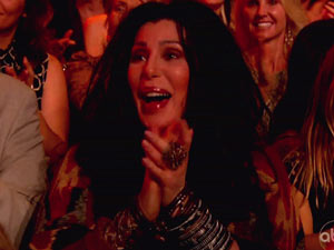 Cher in the audience for Dancing With the Stars