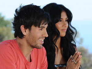 Nicole Sherzinger with guest judge Enrique Iglesias