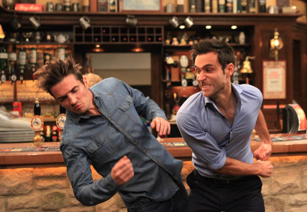 Nikhil punches Nicky and a fight breaks out