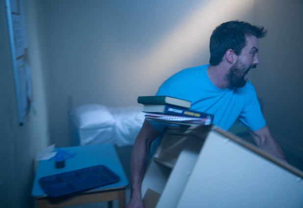 Brendan Brady (Emmett Scanlan) goes beserk behind bars