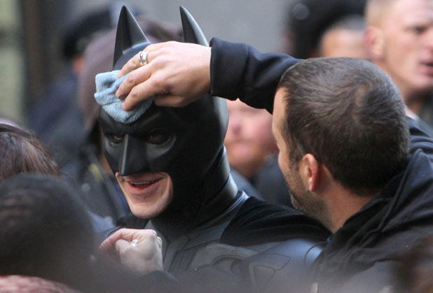 Christian Bale on set