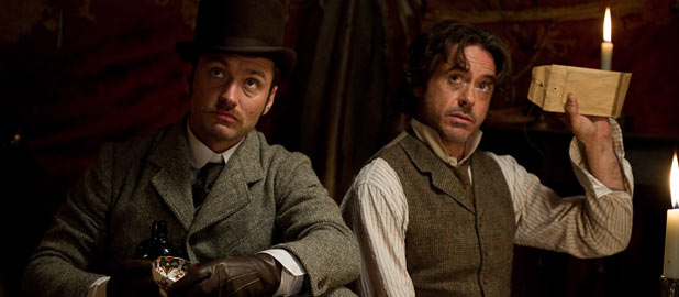 Jude Law and Robert Downey Jr in 'Sherlock Holmes: A Game Of Shadows'