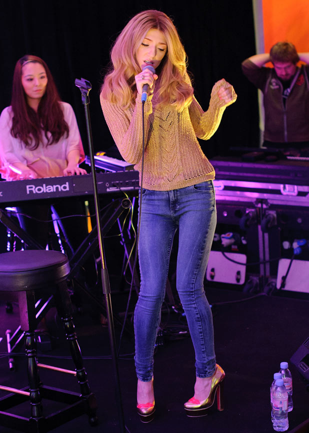 Nicola Roberts launches the Nokia Lumia 800 at the Carphone Warehouse on Oxford Street